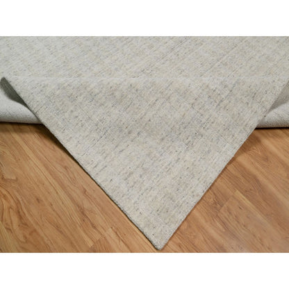 12'X15' Ivory Hand Loomed Xl Rug Salt And Pepper Effect Natural Wool