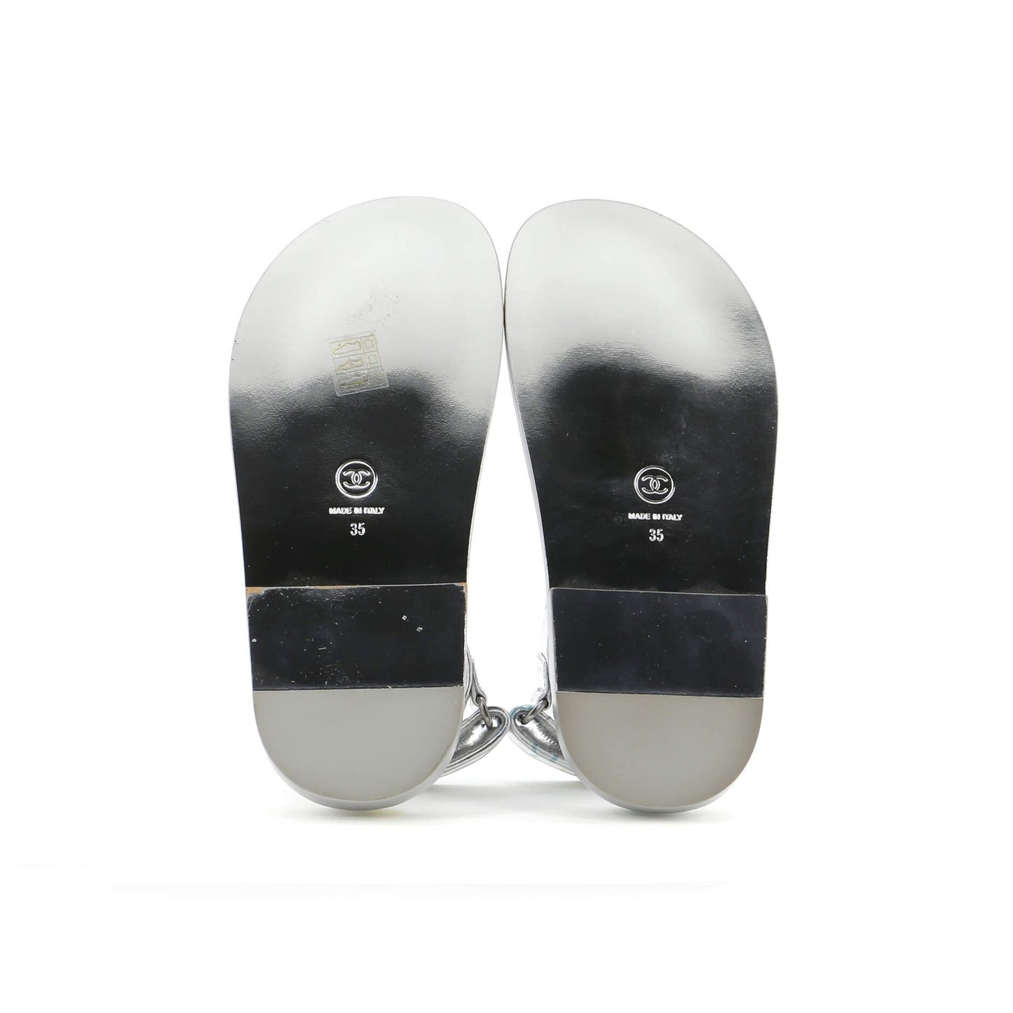 Leather Chanel Women's Dad Sandals Printed Laminated