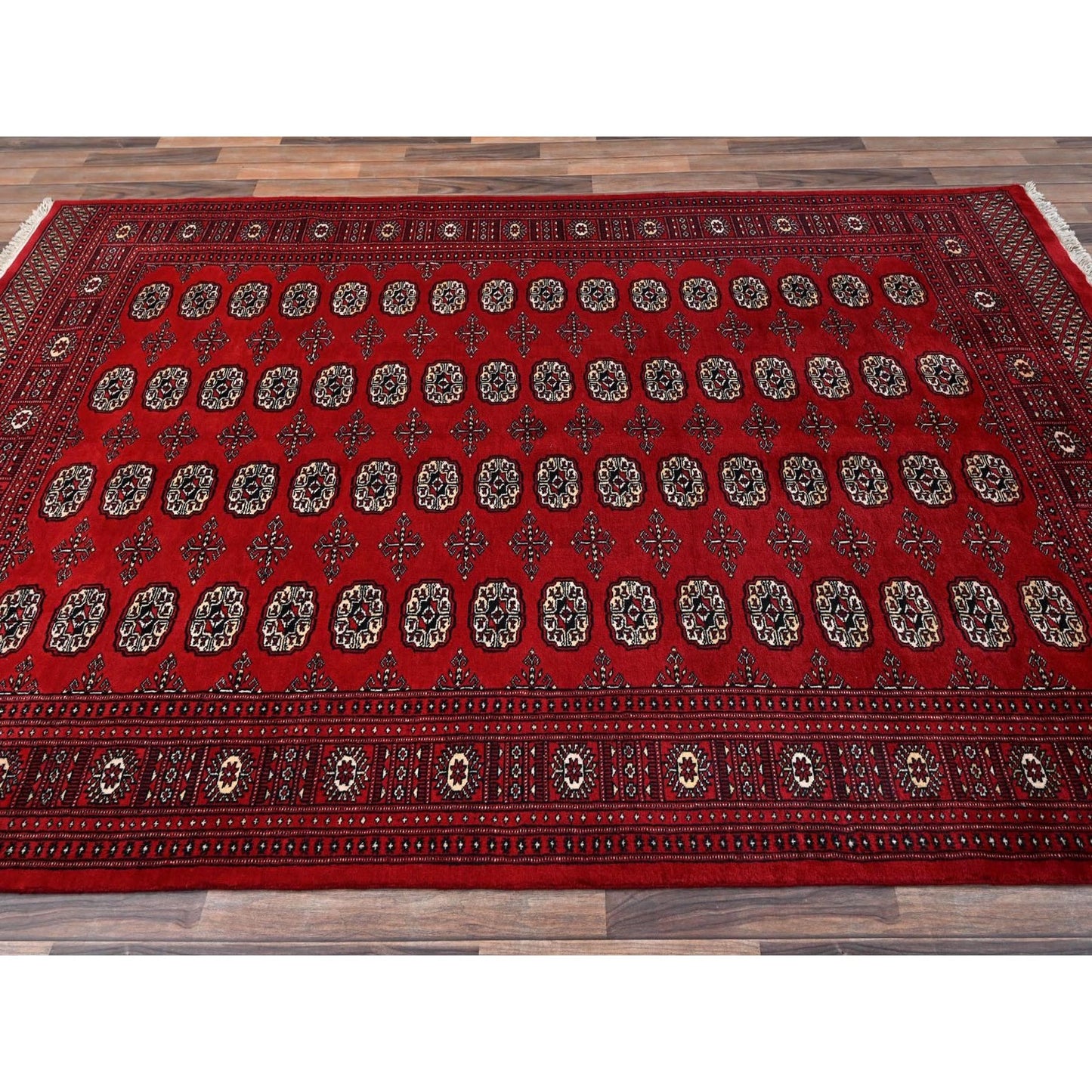 Knotted 6'x9' Red Princess Bokara Tribal Medallions Rug Soft Wool Hand