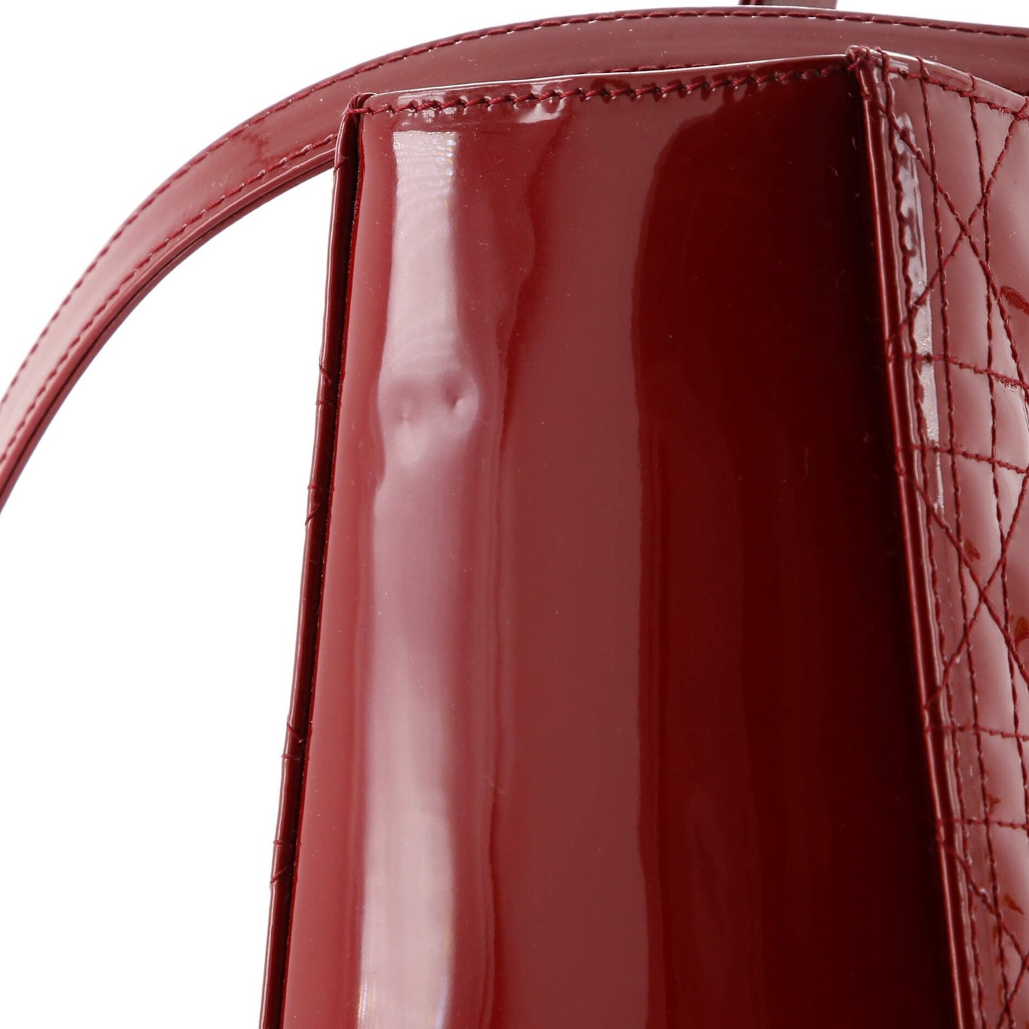 Christian Dior Lady Dior Bag Cannage Quilt Patent Large