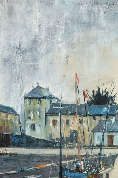 Bernard Lignon (French) Original Painting Oil On Canvas Signed Framed Port