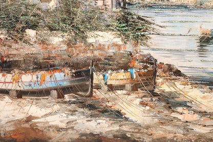 Alberto Corsini Original Oil Painting "Naples Harbor" Signed F10 Italian Art