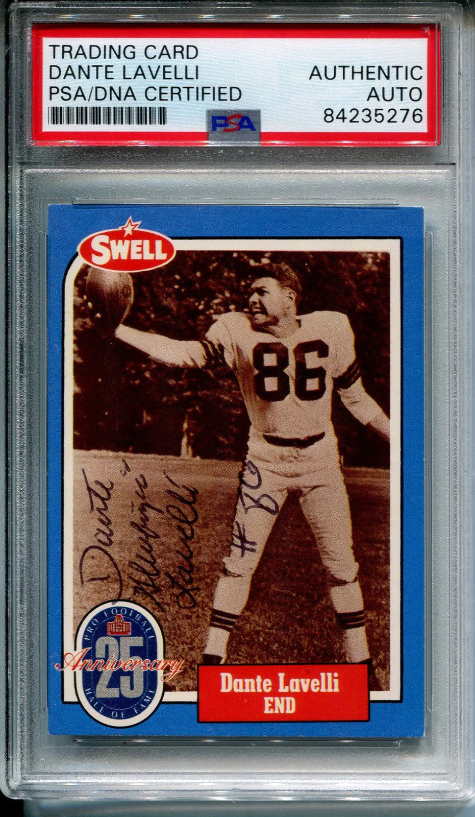 Dante Lavelli 1988 Autographed Swell Football Card (Psa)