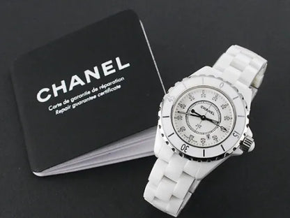Chanel J12 12P Genuine Diamond Index H1628 White Ceramic