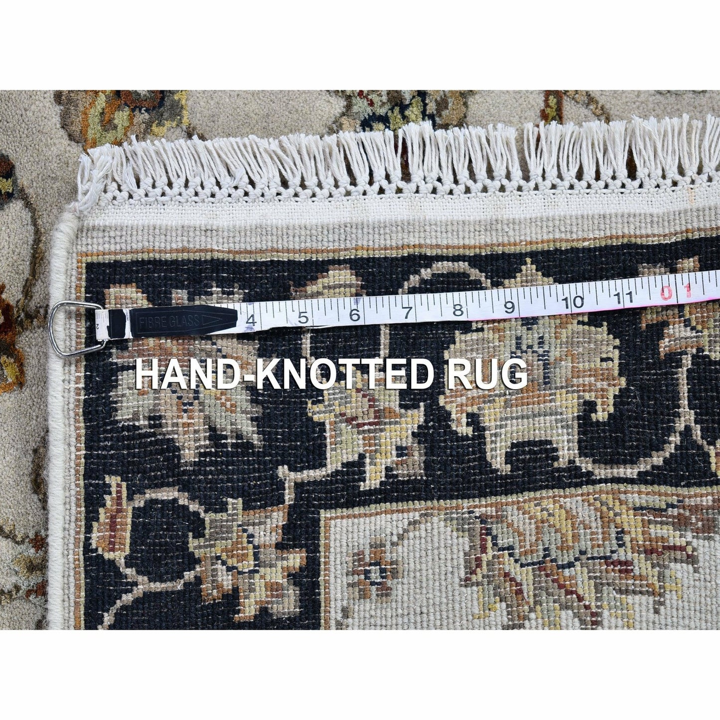 2'7"X9'10" Rajasthan Half Wool And Half Silk Thick And Plush Runner Rug