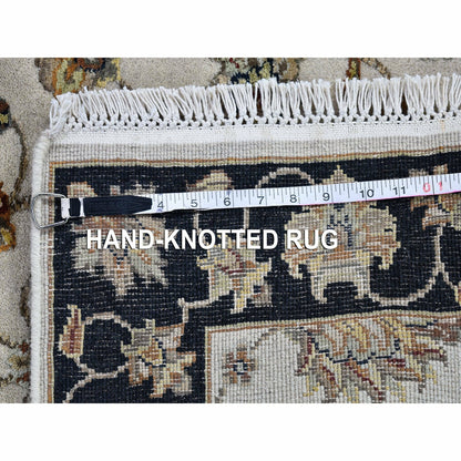 2'7"X9'10" Rajasthan Half Wool And Half Silk Thick And Plush Runner Rug