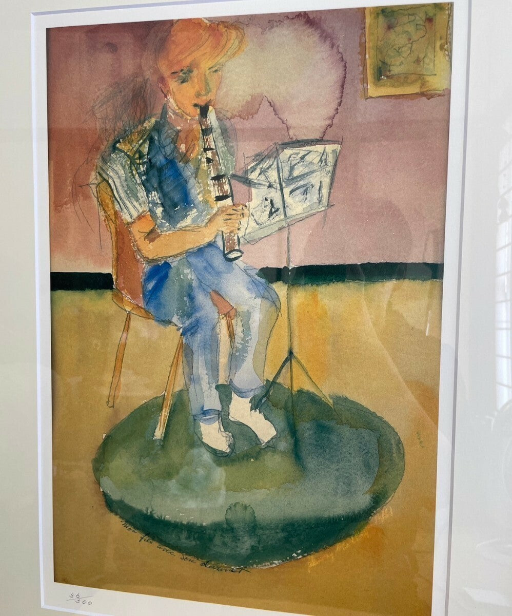 Henry Miller Signed Lithograph "Clarinet" Stamped