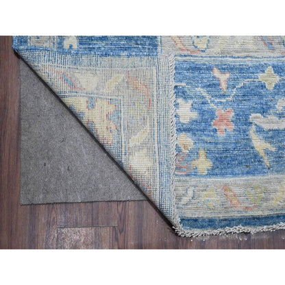 9'X12'2" Denim Blue Afghan Angora Oushak Natural Dyes Oriental Rug