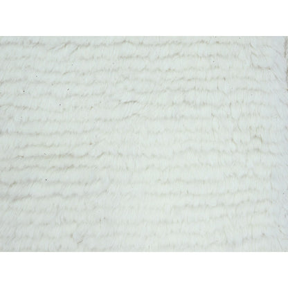 10'1"X14' Pearl White Moroccan Weave Grid Design Wool Hand Knotted Rug