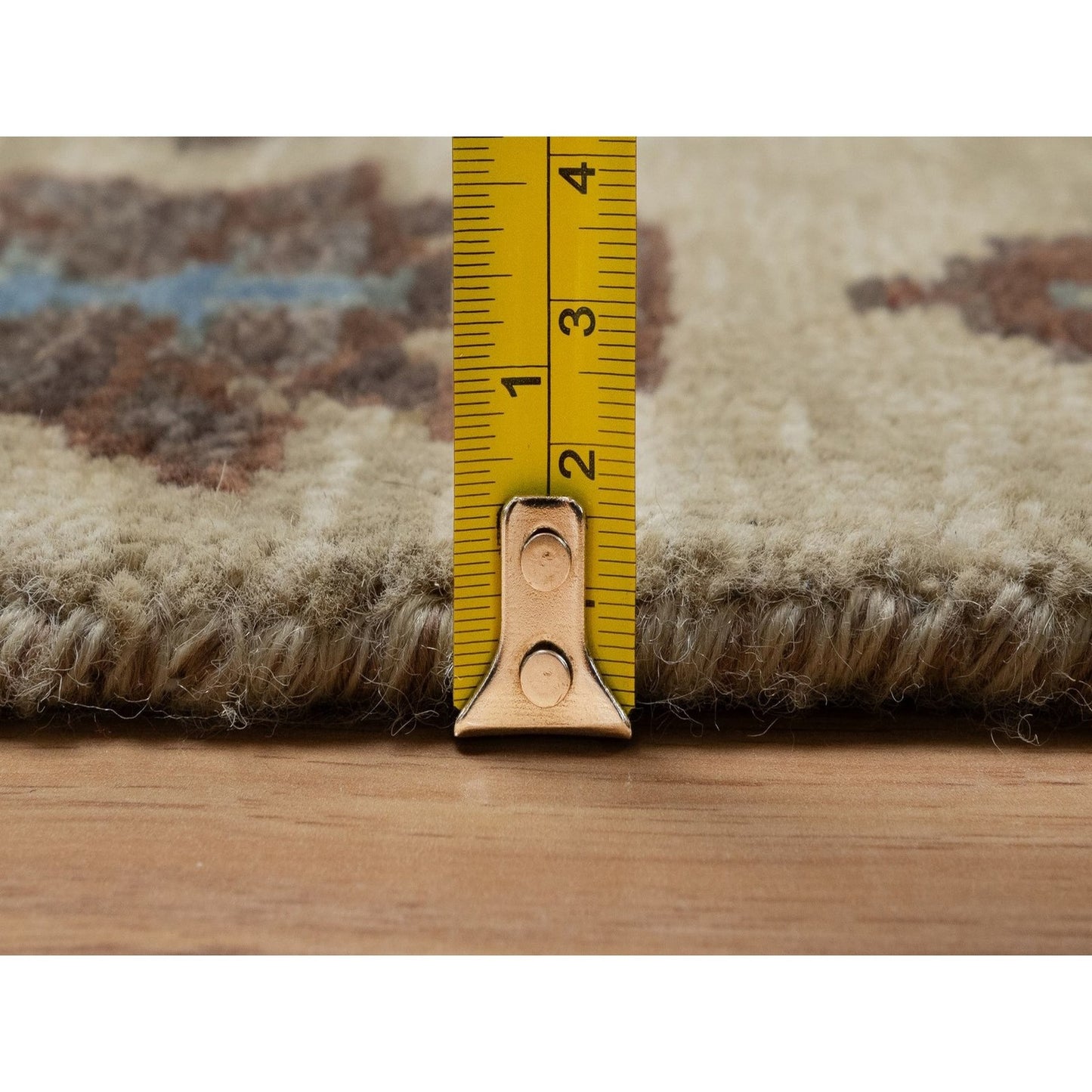 2'7"X5'10" Ivory Runner Rug Southwest Medallion Design Hand Knotted Wool