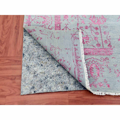 8'10"X11'3" Beige Zoroastrian Tebraz Design Wool And Silk Handknotted Rug