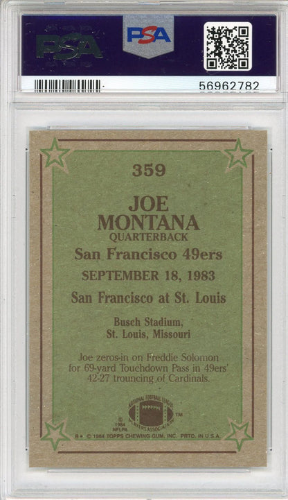 Joe Montana 1984 Topps Card #359 (Psa)