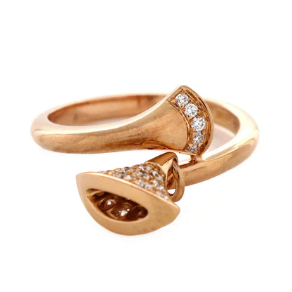 Bvlgari Divas' Dream Charm Ring 18K Rose Gold With Diamonds