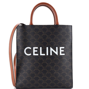 Celine Vertical Cabas Tote Triomphe Coated Canvas Medium