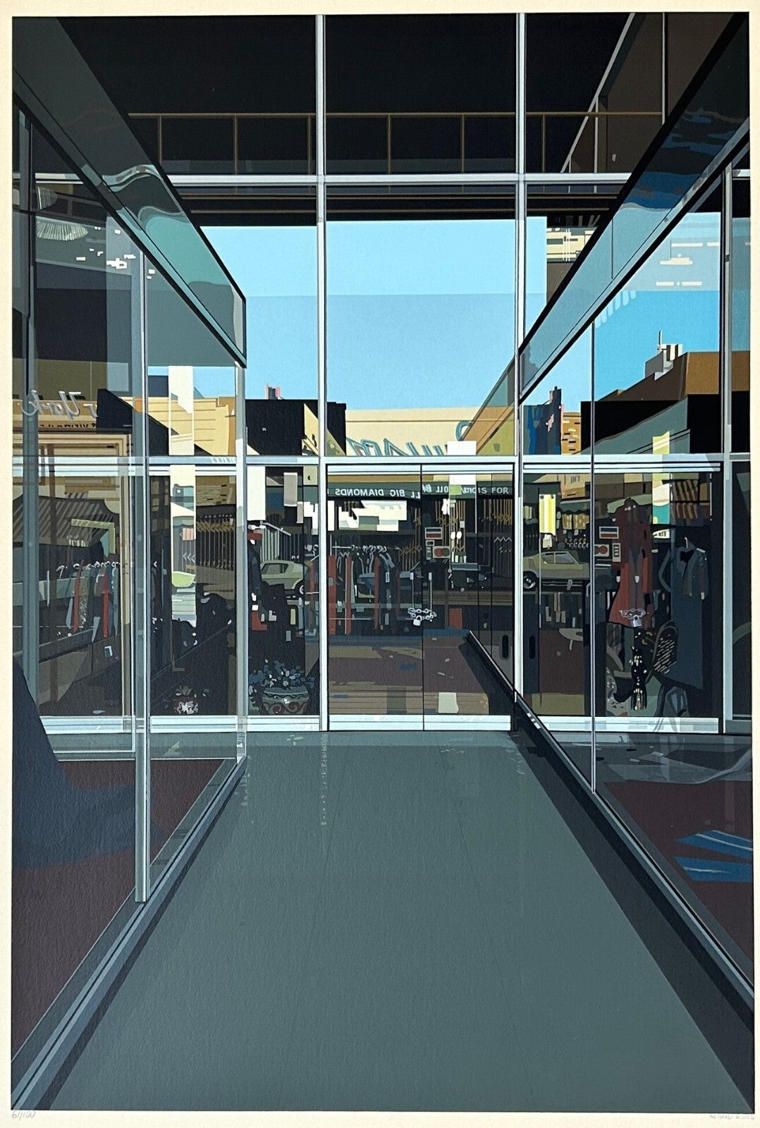 Richard Estes "from Urban Landscapes ? Big Diamonds" Silkscreen Edition Autograp