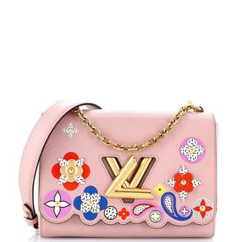 Louis Vuitton Twist Handbag Limited Edition Flower Embellished Epi Leather Mm