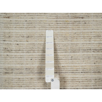 Knotted 2'x3'1" Ivory Modern Mat Rug Plain Decor Box Design Wool Loomed