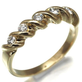Tiffany&Co. Ring Diamond 5P Twist Us5.25-5.5 18K 750 Yellow Gold