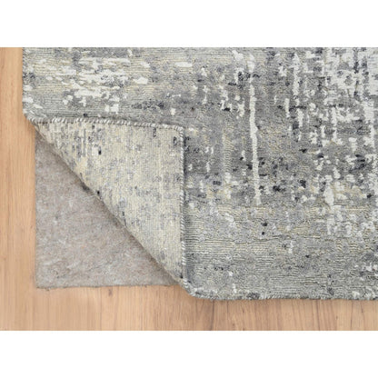 6'X11'10" Gray Wool Hand Knotted Modern Design Gallery Size Runner Rug