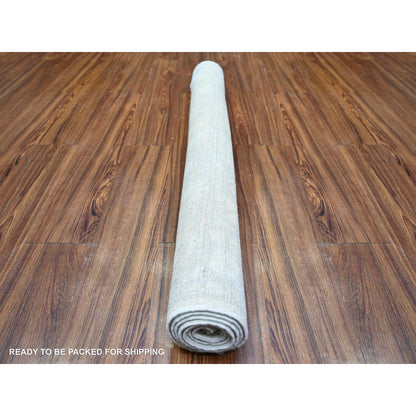 4'X5'9'' White Wash Peshawar Wool Hand Knotted Oriental Rug