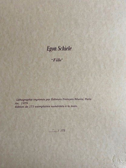 Egon Schiele Lithograph From An Painting Coa Signed Op Numbered A Hand