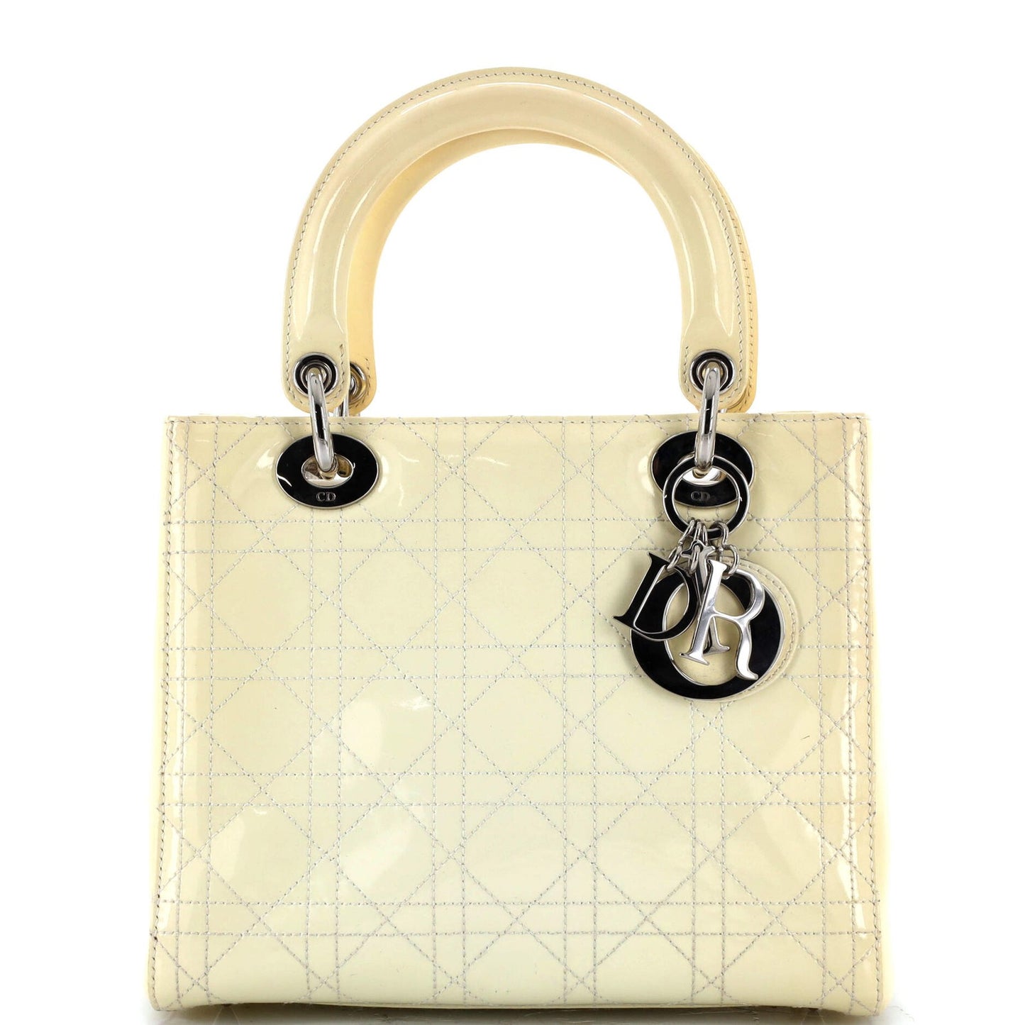 Christian Dior Lady Dior Bag Cannage Quilt Patent Medium
