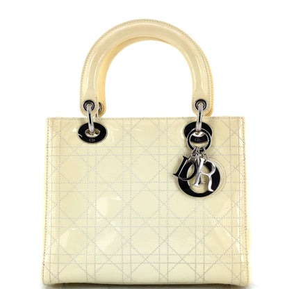 Christian Dior Lady Dior Bag Cannage Quilt Patent Medium