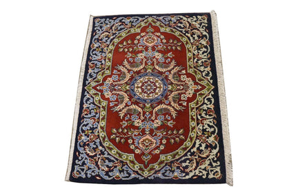 Rug handmade wool birds oriental 2x3 classic home decor carpet