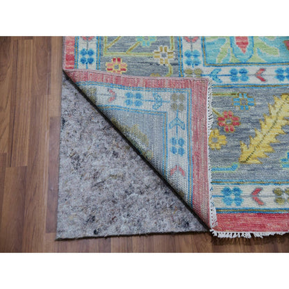 10'1"X14' Coral Pink Hand Knotted Oushak Weave And Design Pure Wool Rug