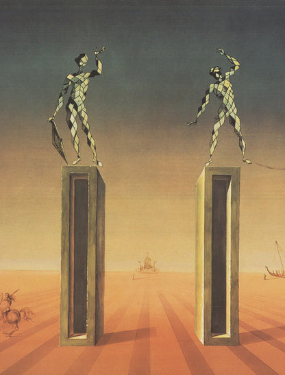 Salvador Dali The Two Harlequins " Offset Lithograph Surrealis