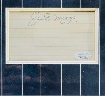 Joe Dimaggio Autographed 3X5 Index Card Framed
