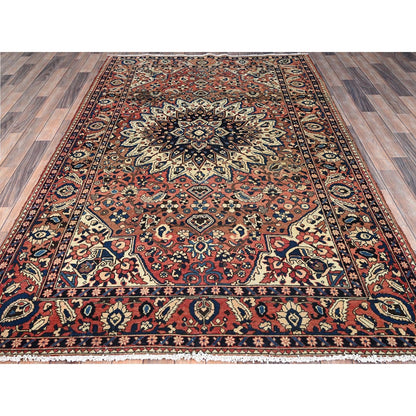 5'3"X8'6" Red Densely Woven Vintage Zoroastrian Baktiarjoon Oriental Rug