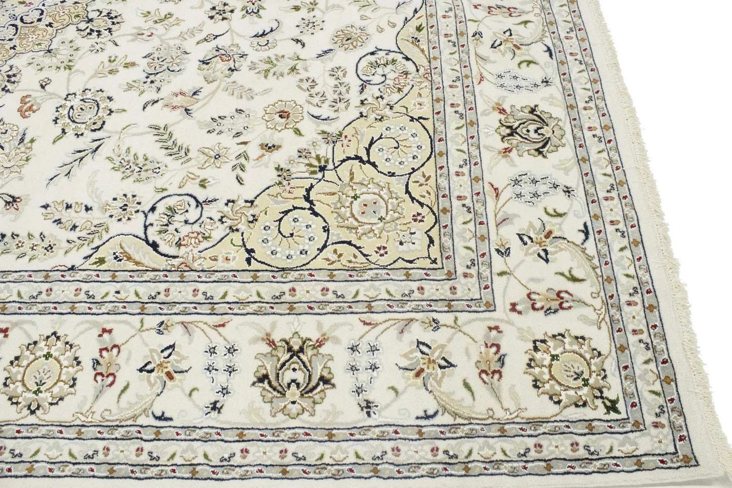 Floral Medallion Classic Indo-Nain Handmade Oriental Rug 8X10 ft