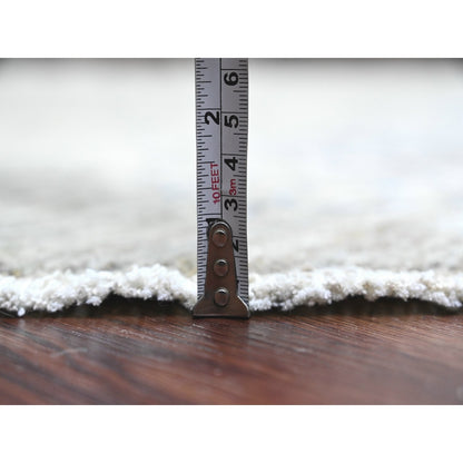 8'X8' Oyster Gray Peshawar Tree Design Hand Knotted 100% Wool Round Rug