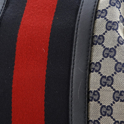 Gucci Vintage Web Boston Bag Gg Canvas Medium