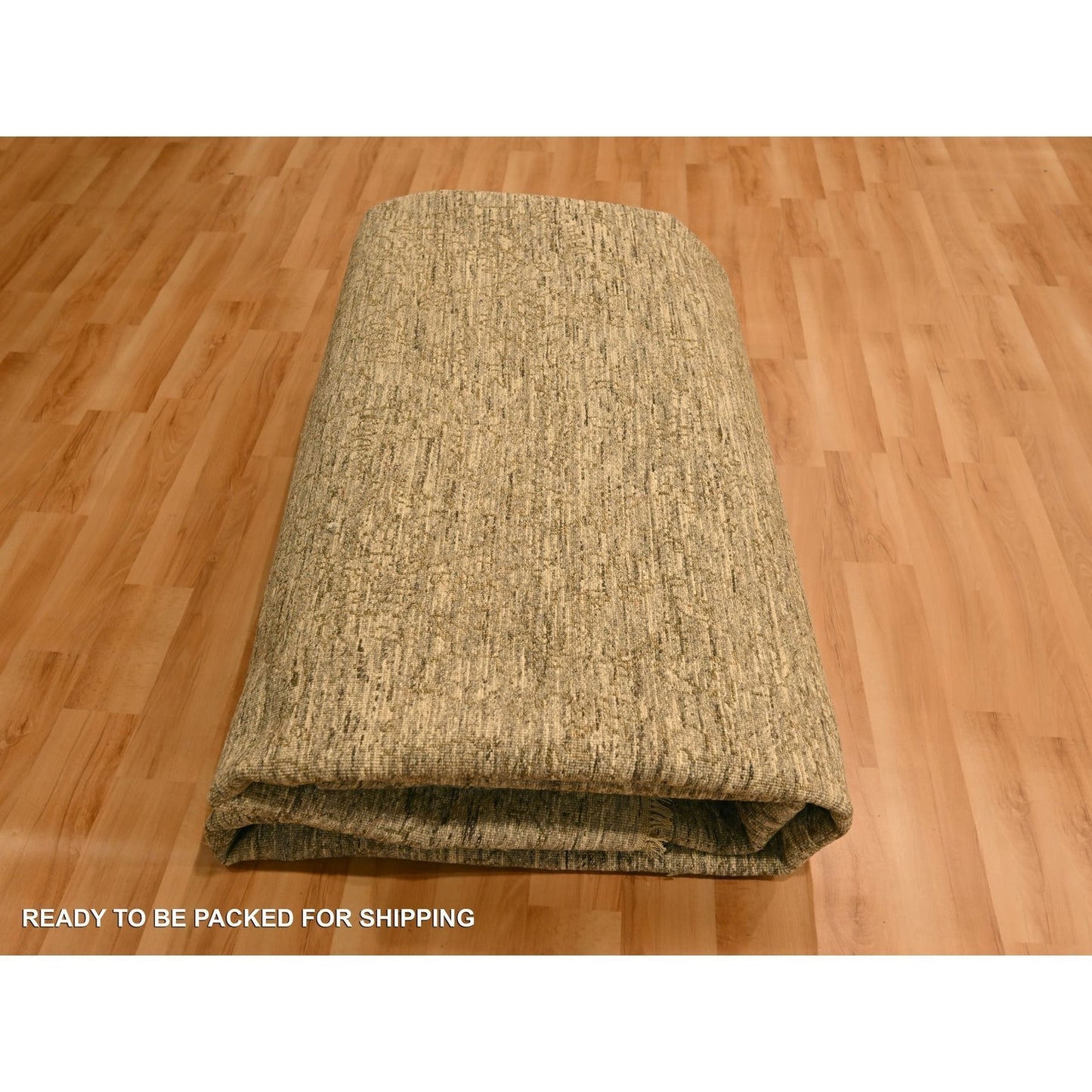 8'10"X11'10" Brown Plain Design Undyed Natural Wool Hand Knotted Rug