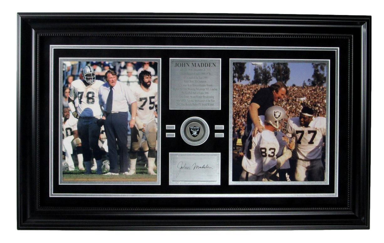 John Madden Hof Oakland Raiders 8X10 Photos With Laser Signature Framed 165824