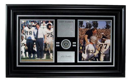 John Madden Hof Oakland Raiders 8X10 Photos With Laser Signature Framed 165824