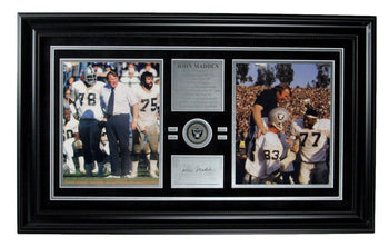 John Madden Hof Oakland Raiders 8X10 Photos With Laser Signature Framed 165824