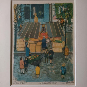 Nathalie Chabrier ( France) Original Lithograph Signed Framed Townscape