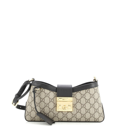 Gucci Padlock Chain Shoulder Bag Gg Coated Canvas And Leather Small