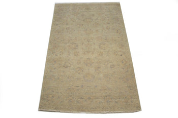 Handmade Oushak Chobi Oriental Rug Muted Floral