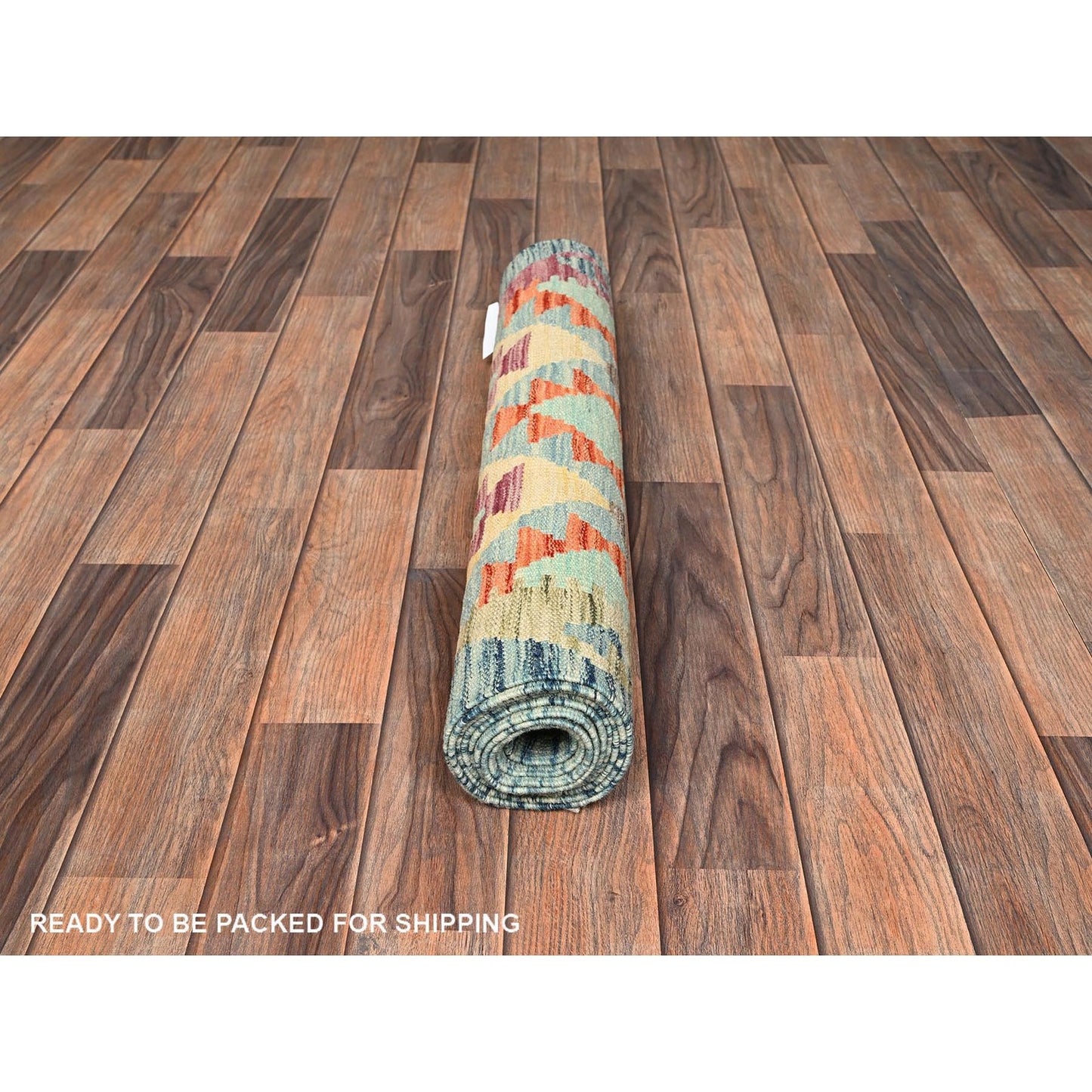 2'7"X7'10" Colorful Afghan Kilim 100% Wool Rug Flat Weave Hand Woven Runner