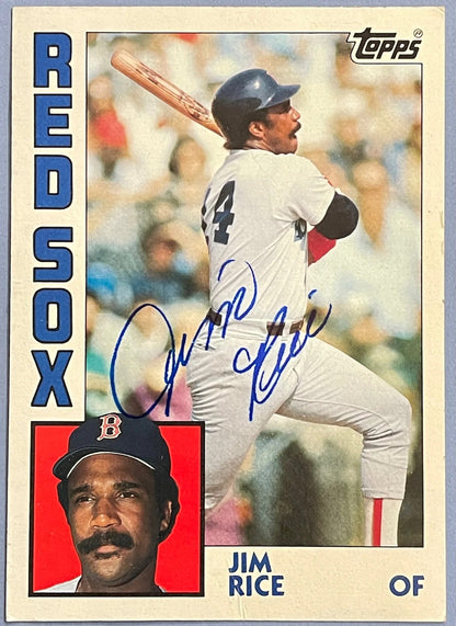 Jim Rice Autographed 1984 Topps 5X7 Baseball Card