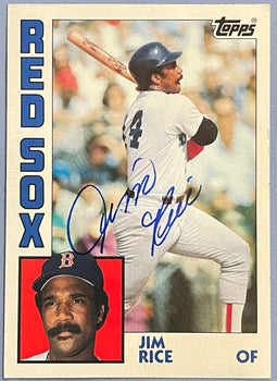 Jim Rice Autographed 1984 Topps 5X7 Baseball Card