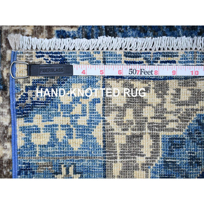 2'6"X6'8" Blue Fine Aryana Soft Wool Hand Knotted Oriental Rug