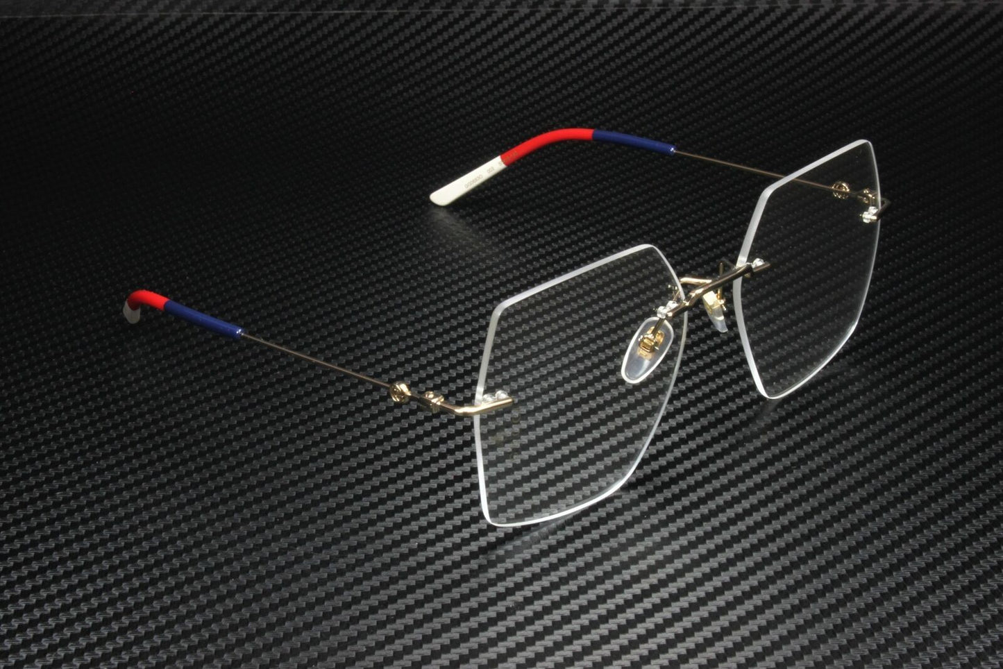 GUCCI GG0683O 003 Rectangular Squared Gold Blue 55 mm Women's Eyeglasses