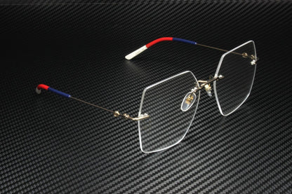 GUCCI GG0683O 003 Rectangular Squared Gold Blue 55 mm Women's Eyeglasses
