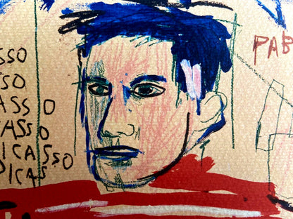 Jean-Michel Basquiat Lithograph "Homage To Picasso" Coa Signature Stamp