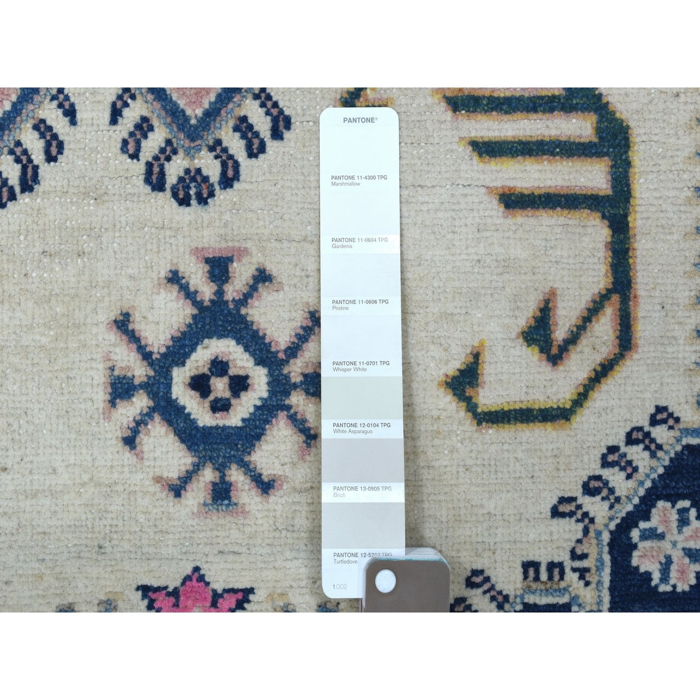 8'10"X11'6" Colorful Ivory Fusion Kazak Natural Wool Hand Knotted Rug